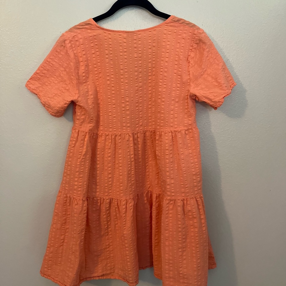 Bright Orange crinkle dress - Picture 3 of 3